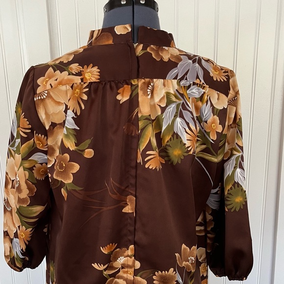 Vintage 60s 70s Brown Hawaiian Dress Casual Mumu MuuMuu House Dress Nightgown - Picture 8 of 14